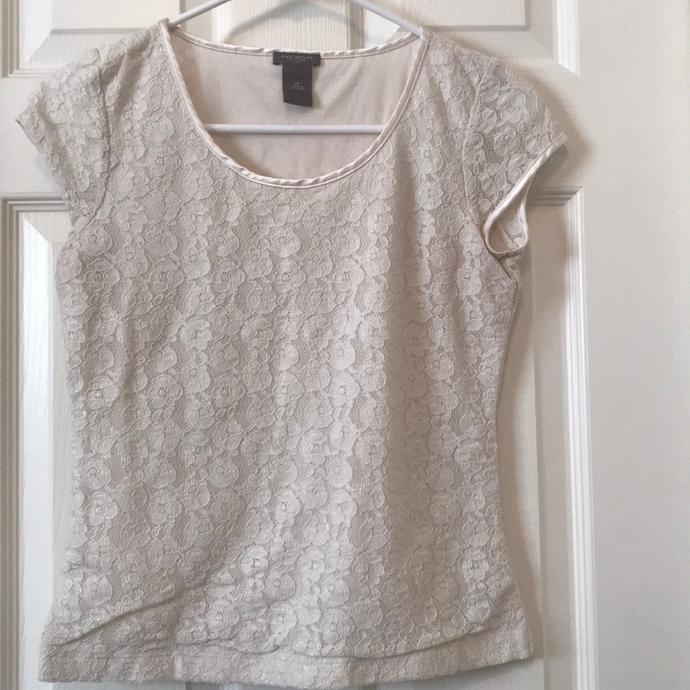 Ann Taylor cream lace top